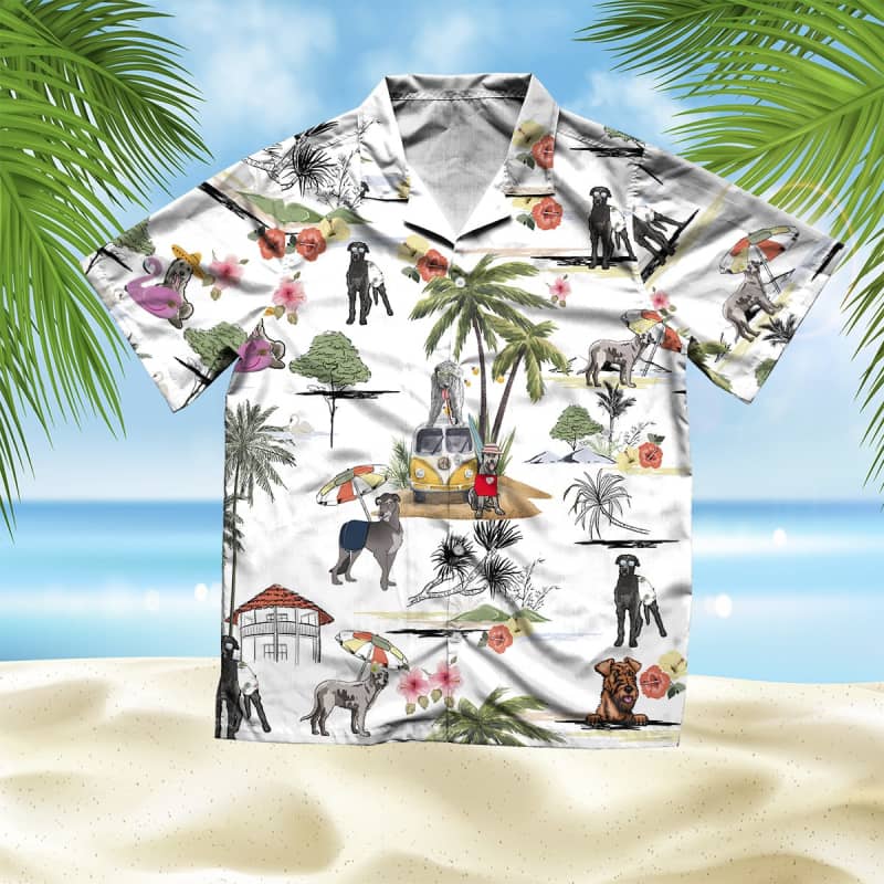 Unisex Irish Wolfhound Beach Hawaiian Shirt