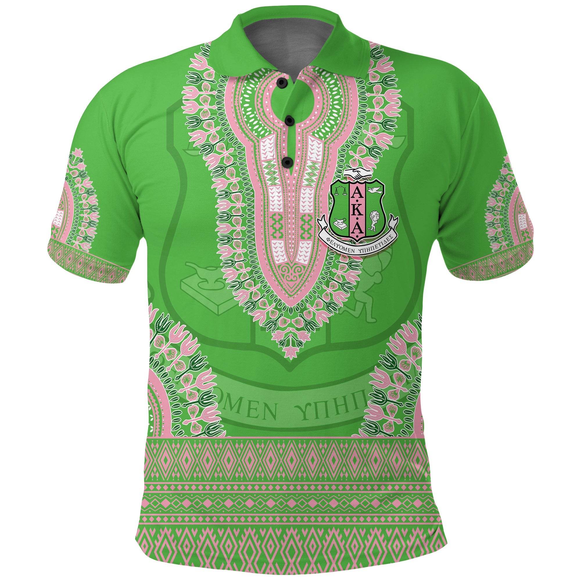 (Custom Personalized) Alpha Kappa Alpha Polo Shirt Dashiki Design