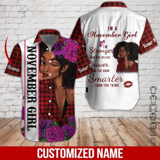 November Girl Custom Name Hawaii Shirt For Men Women Adult Ha71240