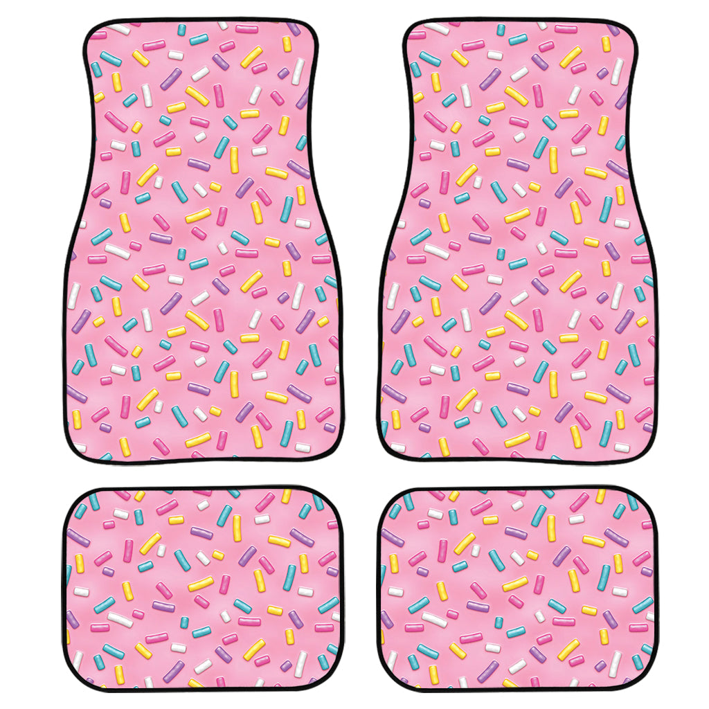 Cute Candy Pattern Print Front And Back Car Floor Mats, Front Car Mat