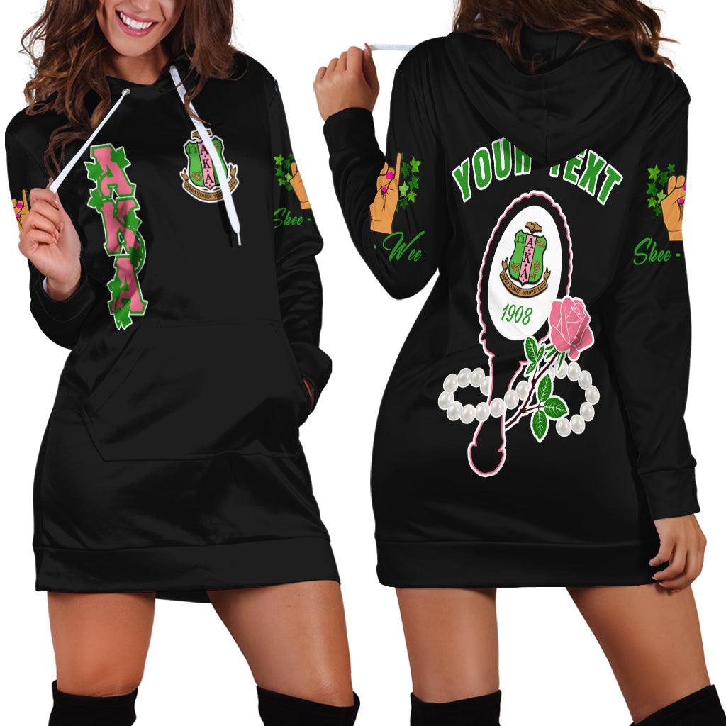 ( Custom Personalized ) Alpha Kappa Alpha Mirror Hoodie Dress T09