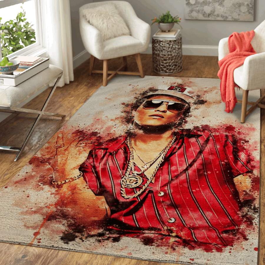 Bruno Mars American Singer Pop Art For Fans Area Rug