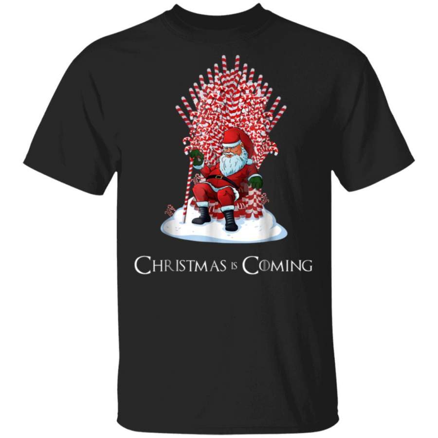 Santa Candy Cane Throne Funny Christmas T-Shirt Xmas Gifts Tee Funny Family Matching T Shirt Pajama Tshirt Present Shirts