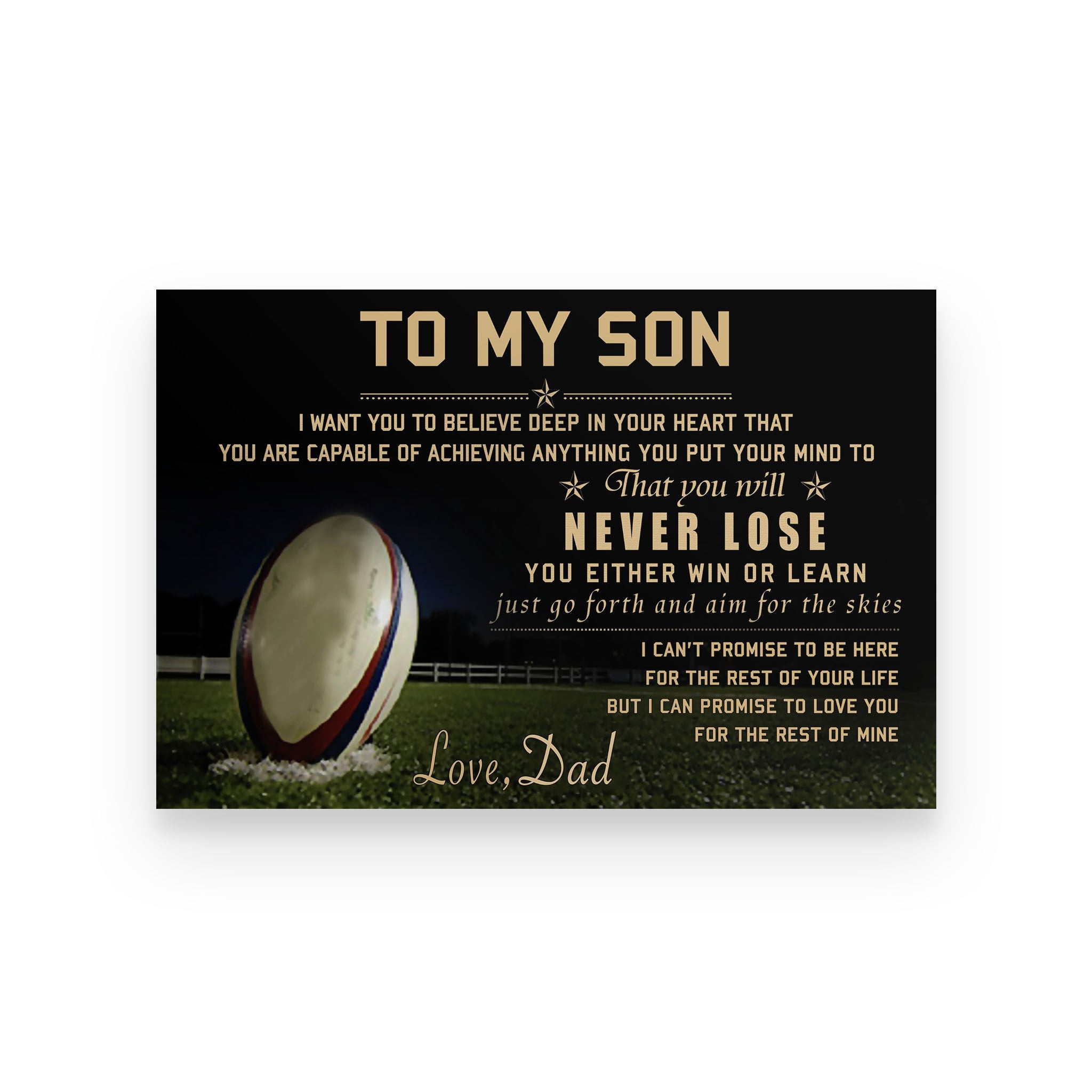 Autralia football poster dad to son I want you to believe deep in your heart vs7