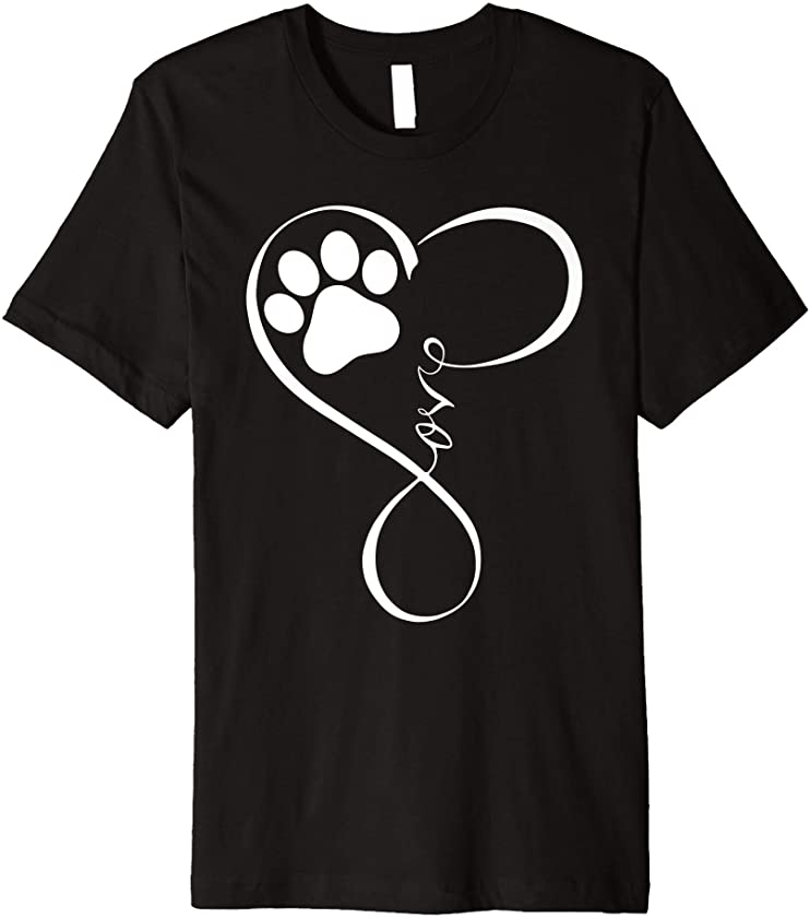 Cat Paw Love Pawprint Heartbeat Kitty Gift Love Cats Kitten Premium T-Shirt