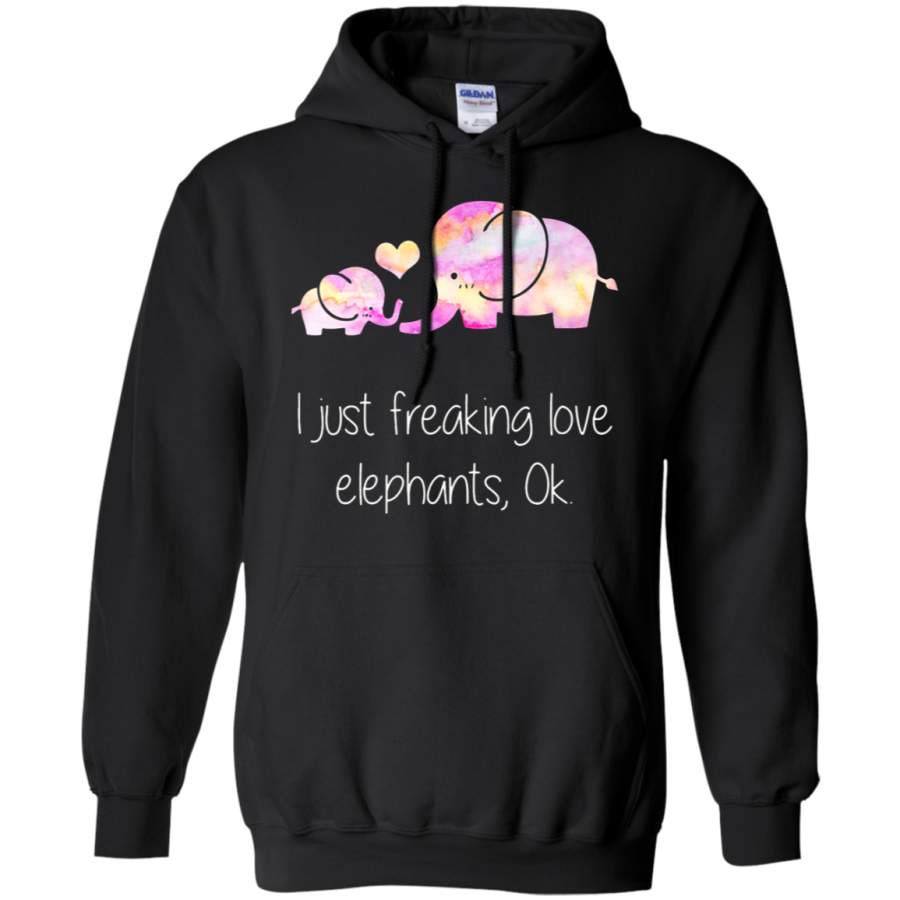 AGR I Just Freaking Love Elephants OK Hoodie