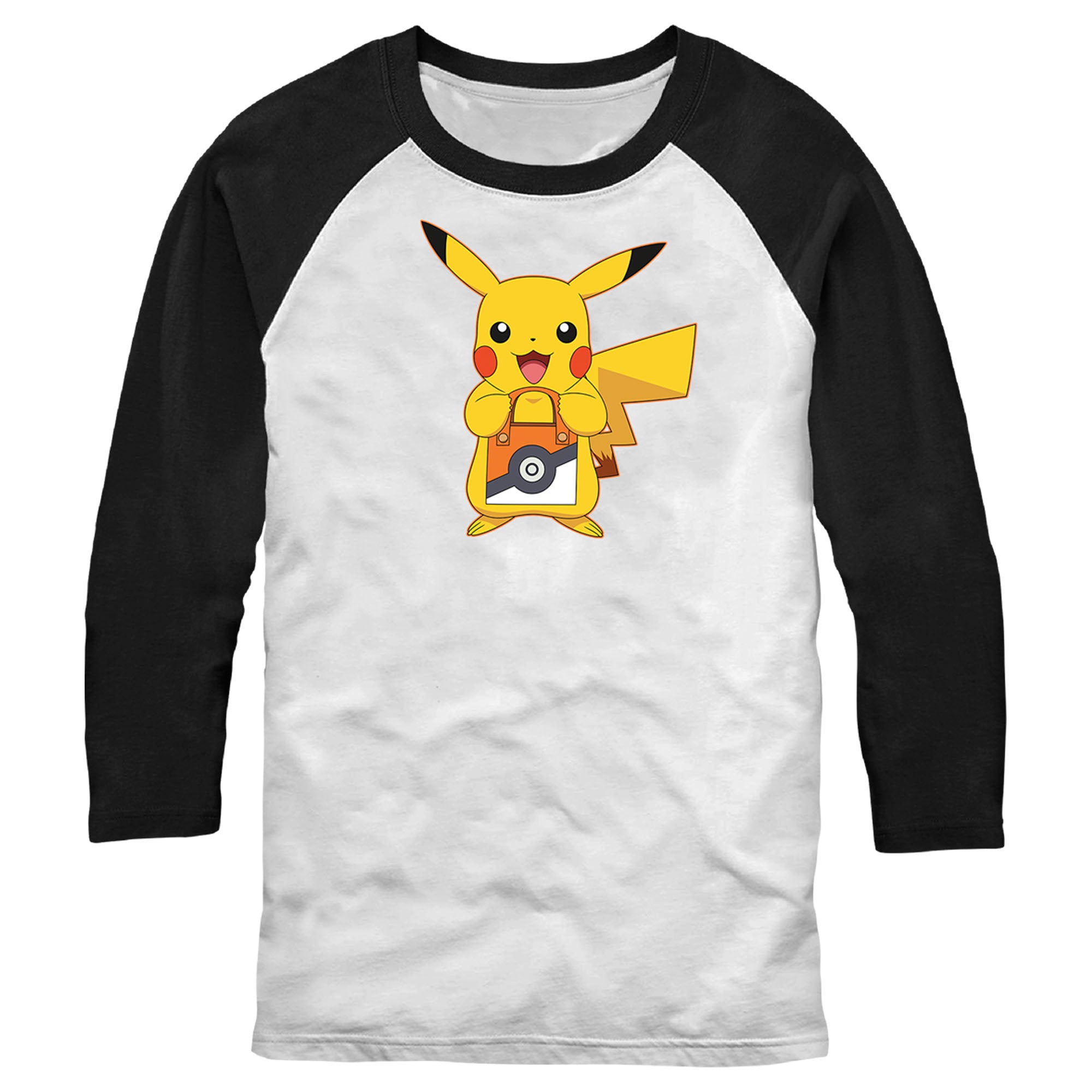 Men’S Pokemon Halloween Trick Or Treat Pikachu Baseball Tee