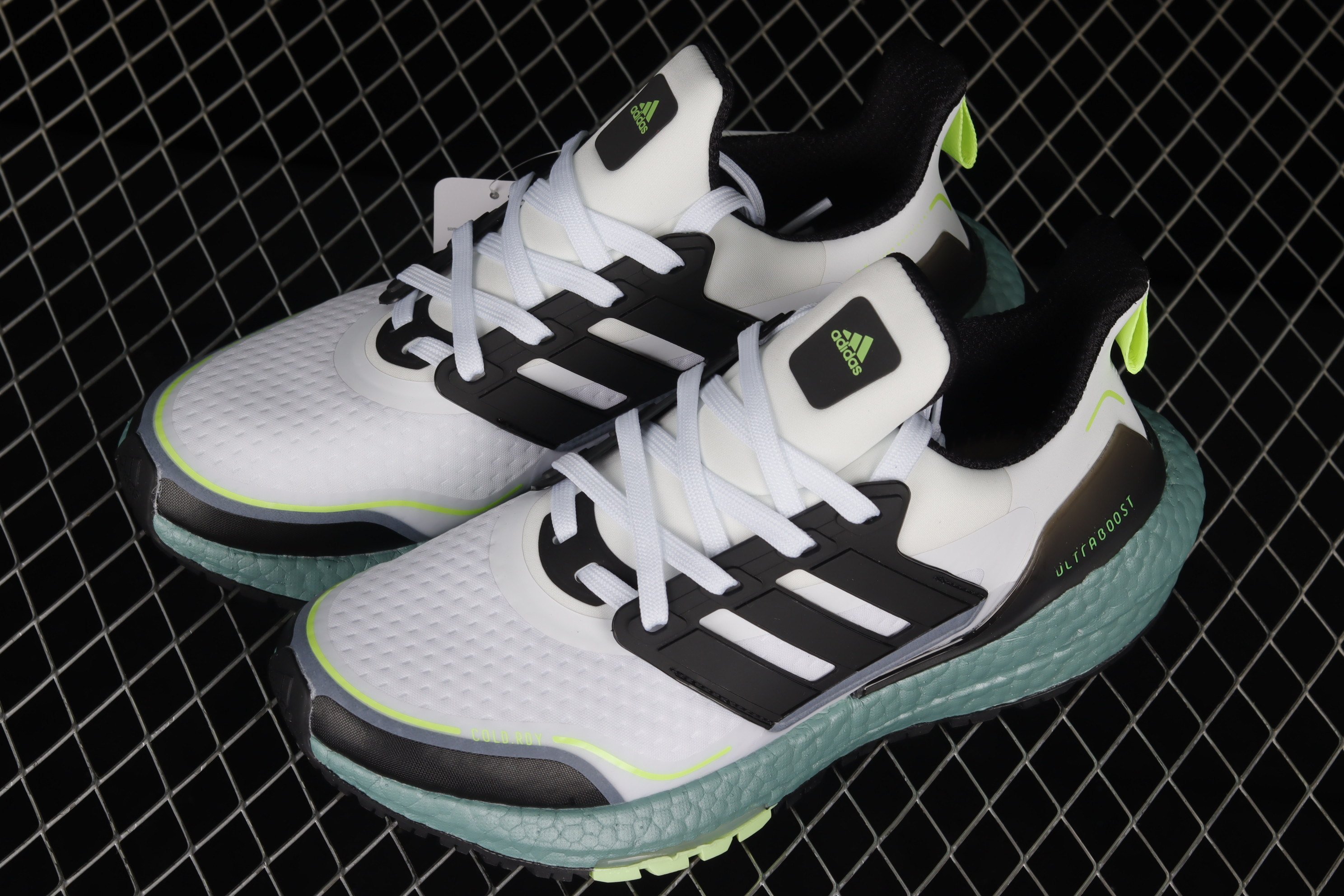 Adidas Ultraboost 21 COLD.RDY White Signal Green Shoes Sneakers SNK525477628