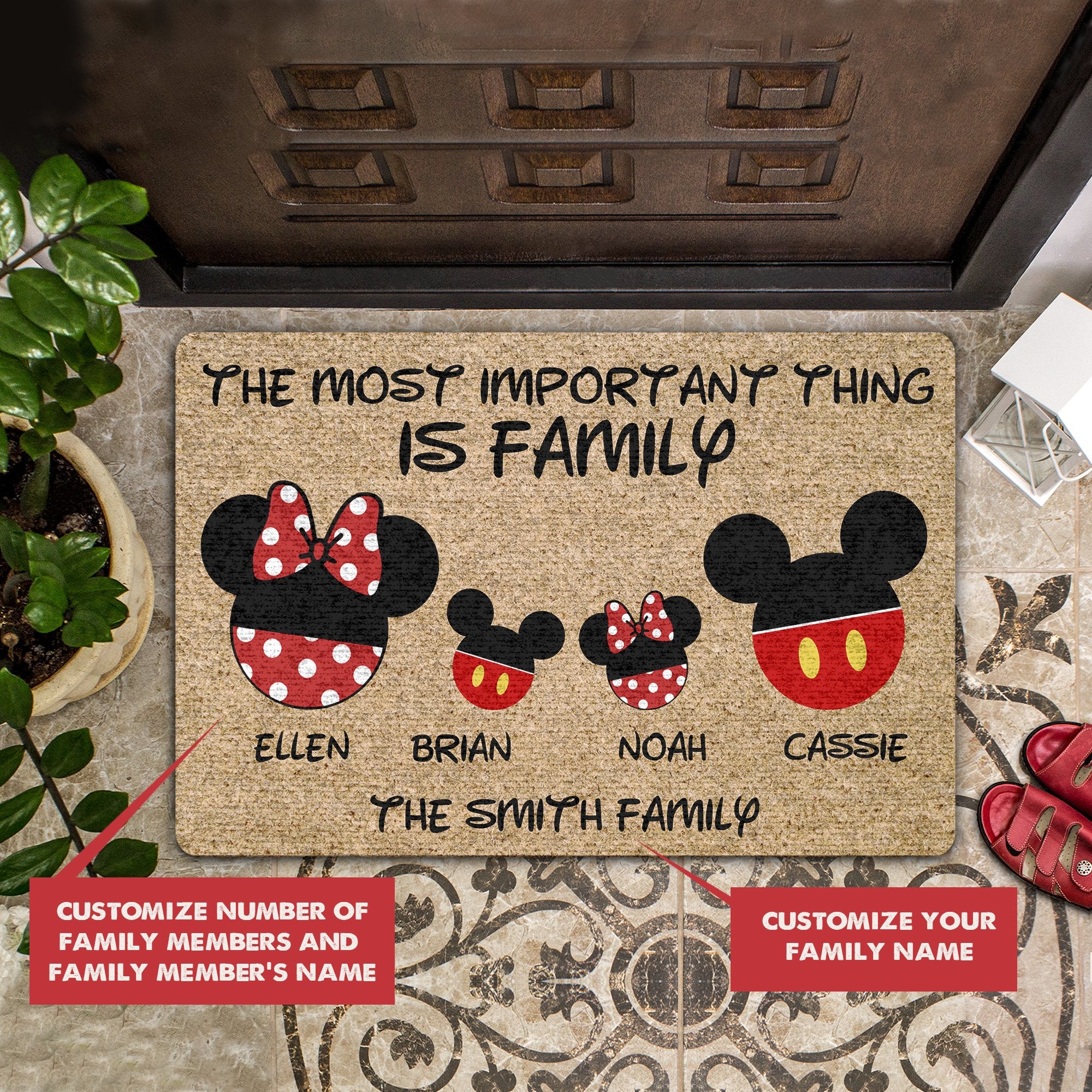 The Most Important Thing Is Family Personalized All Over Printing Doormat Pre1895