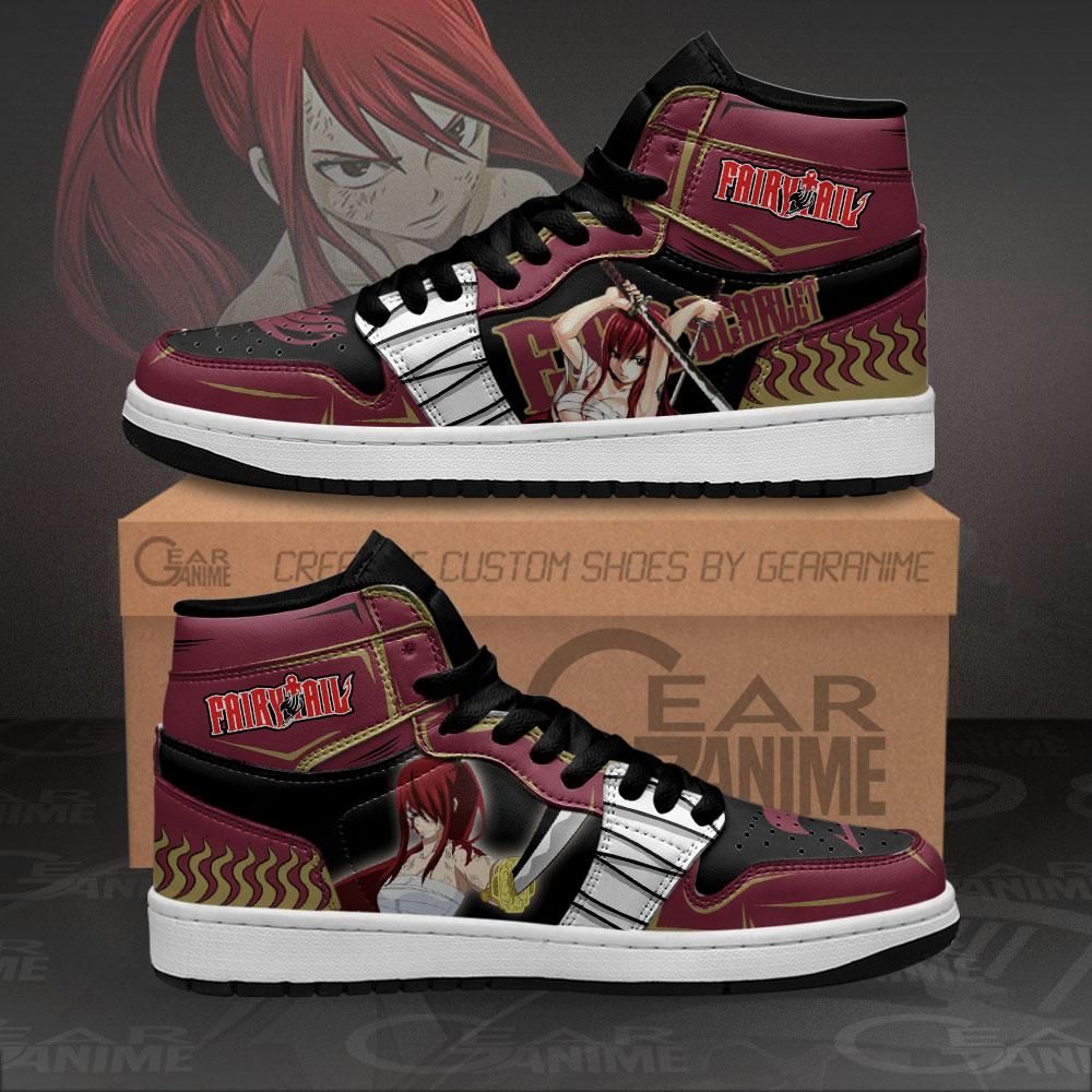 Erza Scarlet Fairy Tail Anime Mn11 Air Jordan Shoes Sport Sneakers