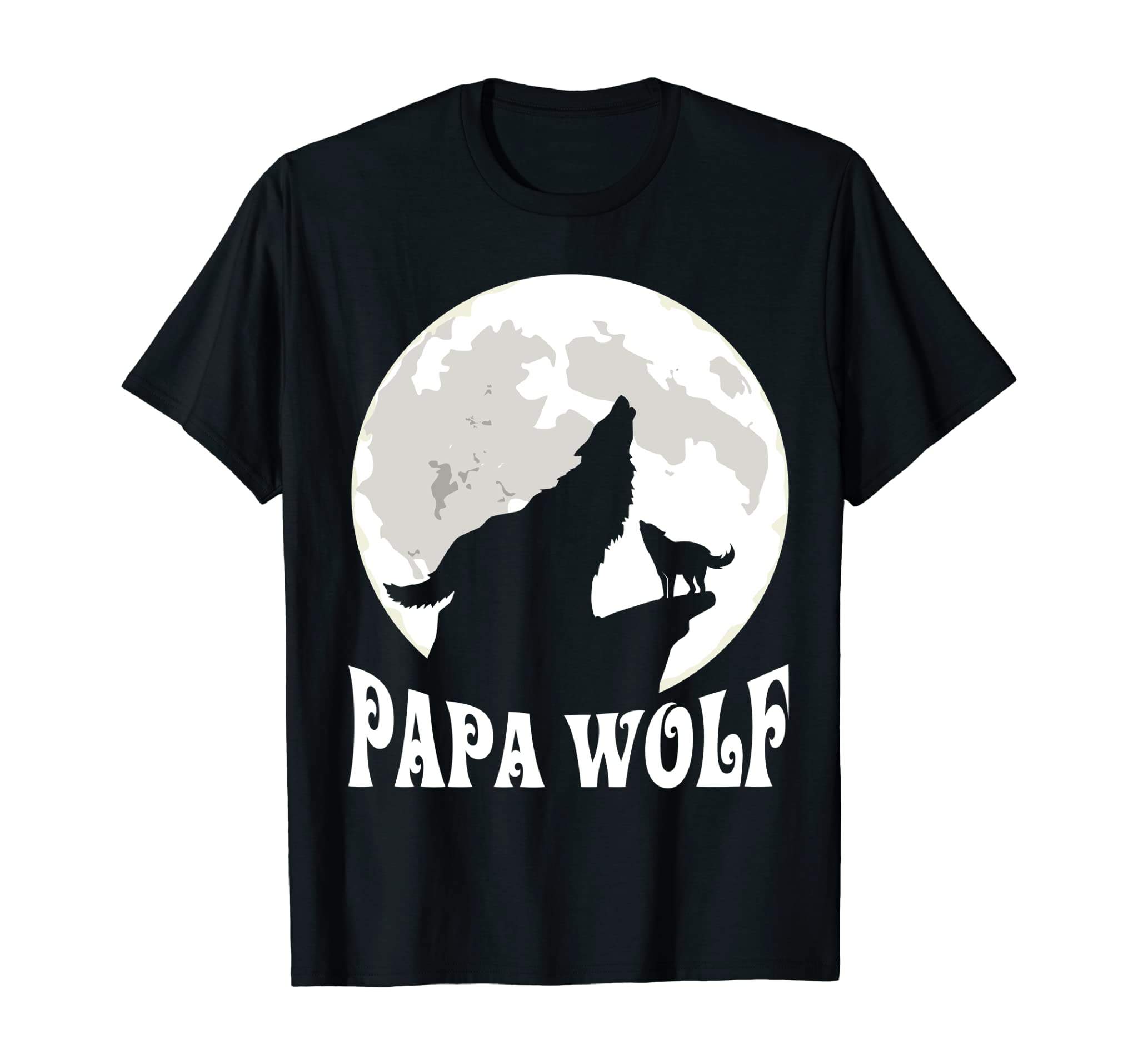 Cute Emotion Face Dogs Papa Wolf T-Shirt Happy Father Day