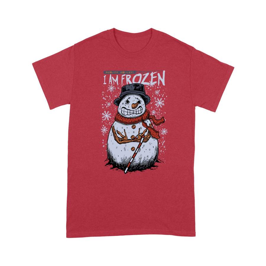 Christmas Gift Idea I Am Frozen Olaf Red Scarf and Christmas Cane Candy – Standard T-shirt