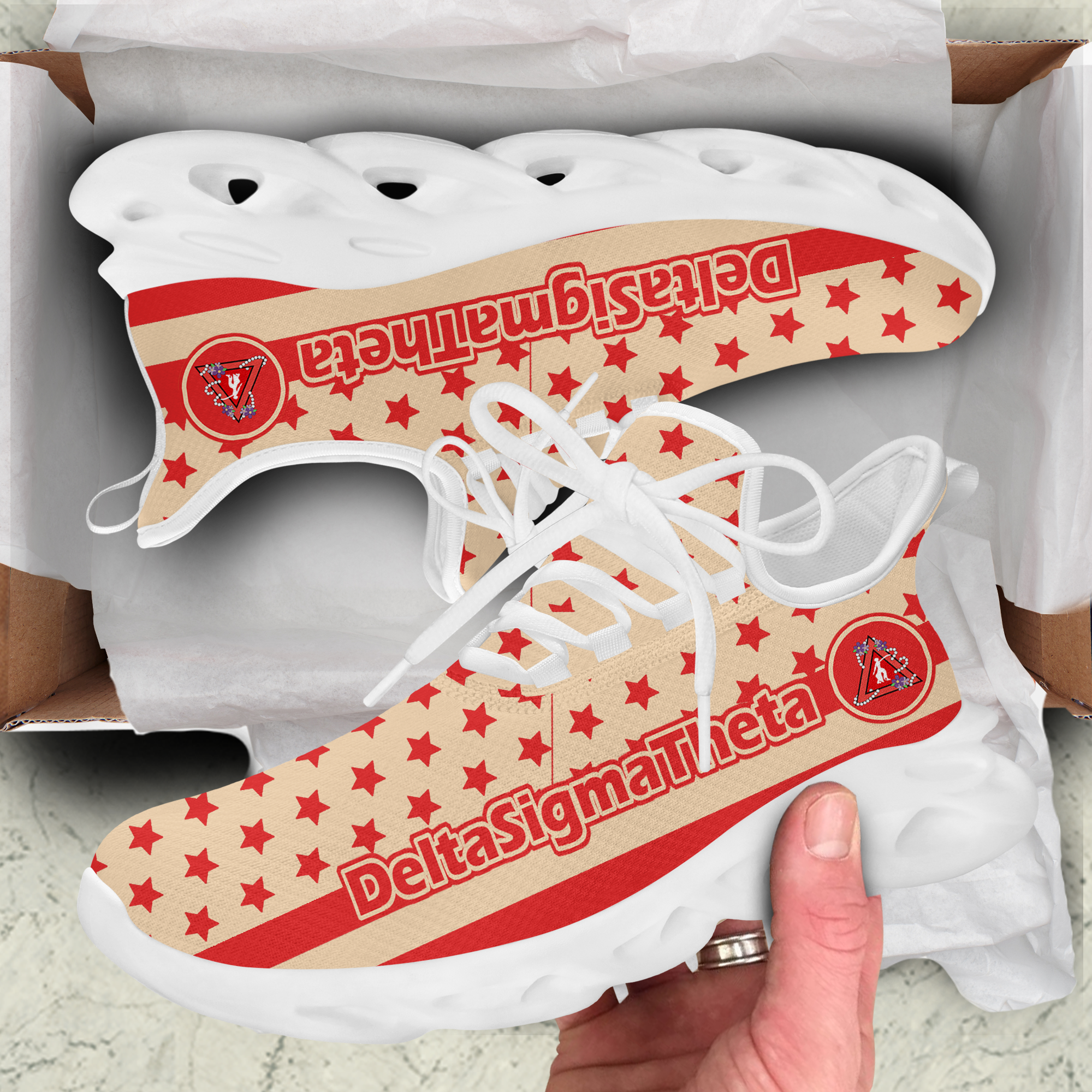 Delta Sigma Theta White Clunky Sneakers 5