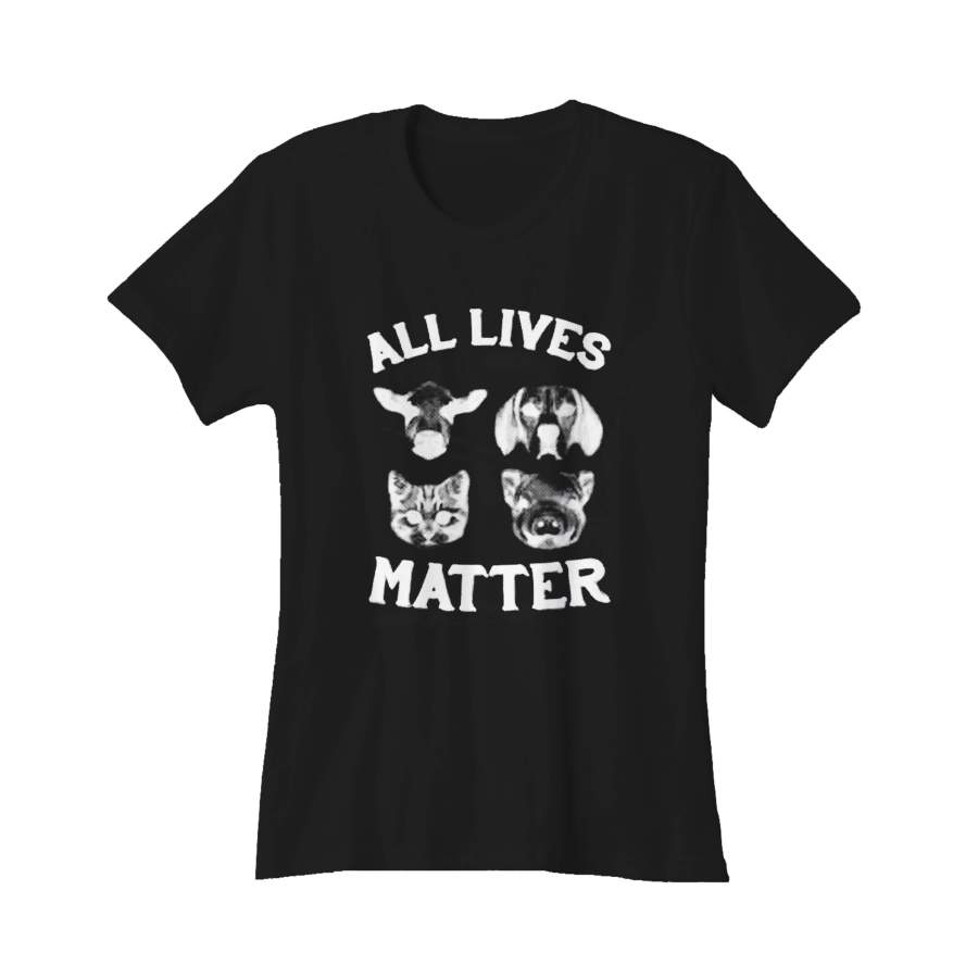 Vegan Herbivore Vegetarianism Animals Friends Not Food All Lives Matter Rights Pescatarian Women’s T-Shirt