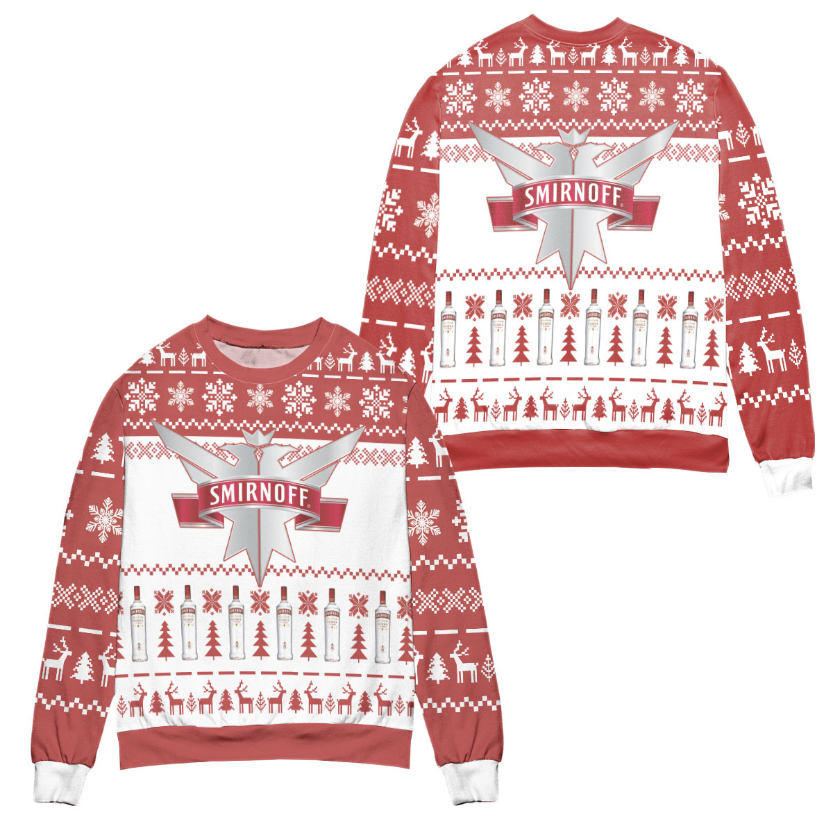 Vodka Smirnoff Red Label Logo Ugly Christmas Sweater – All Over Print 3D Sweater