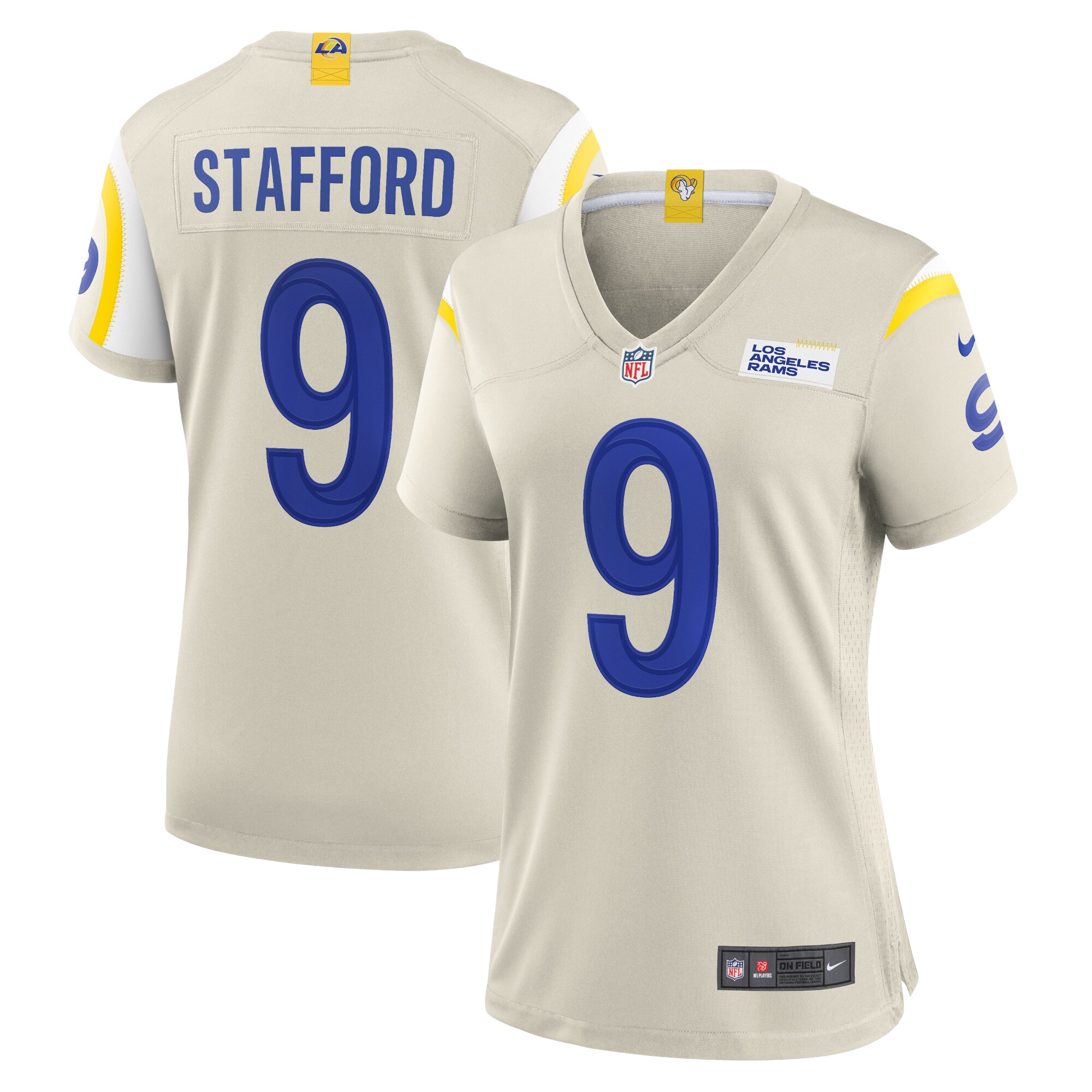 Matthew Stafford Los Angeles Rams Women's Player Game Jersey – Bone