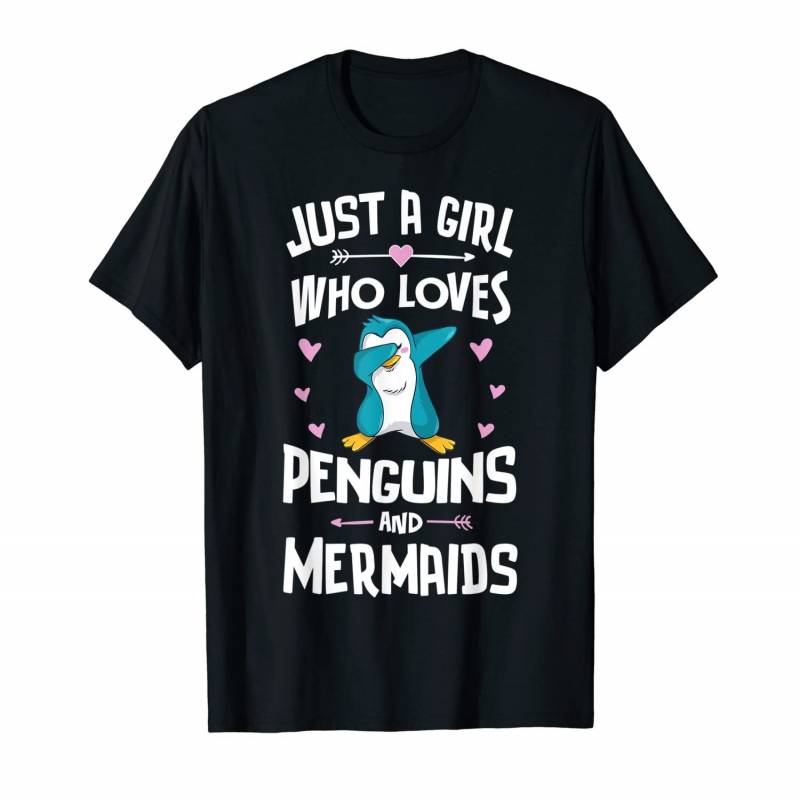 Just A Girl Who Loves Penguins And Mermaids Gift Women T-shirt