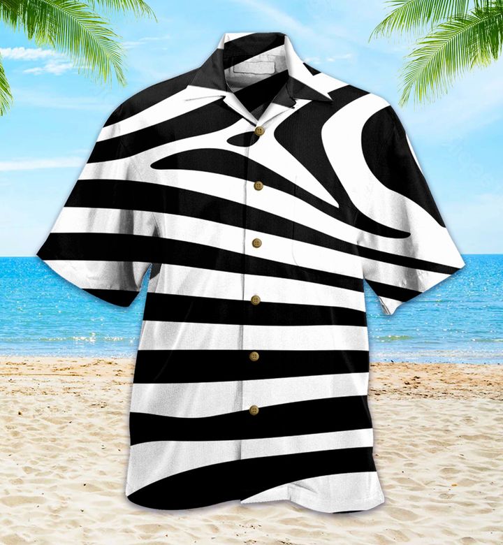 Zebra Black Hawaiian Shirt 3D Hawaiian Shirt