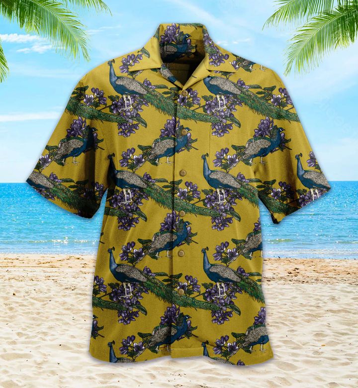 Peacock Yellow Hawaii Shirt Ha88179