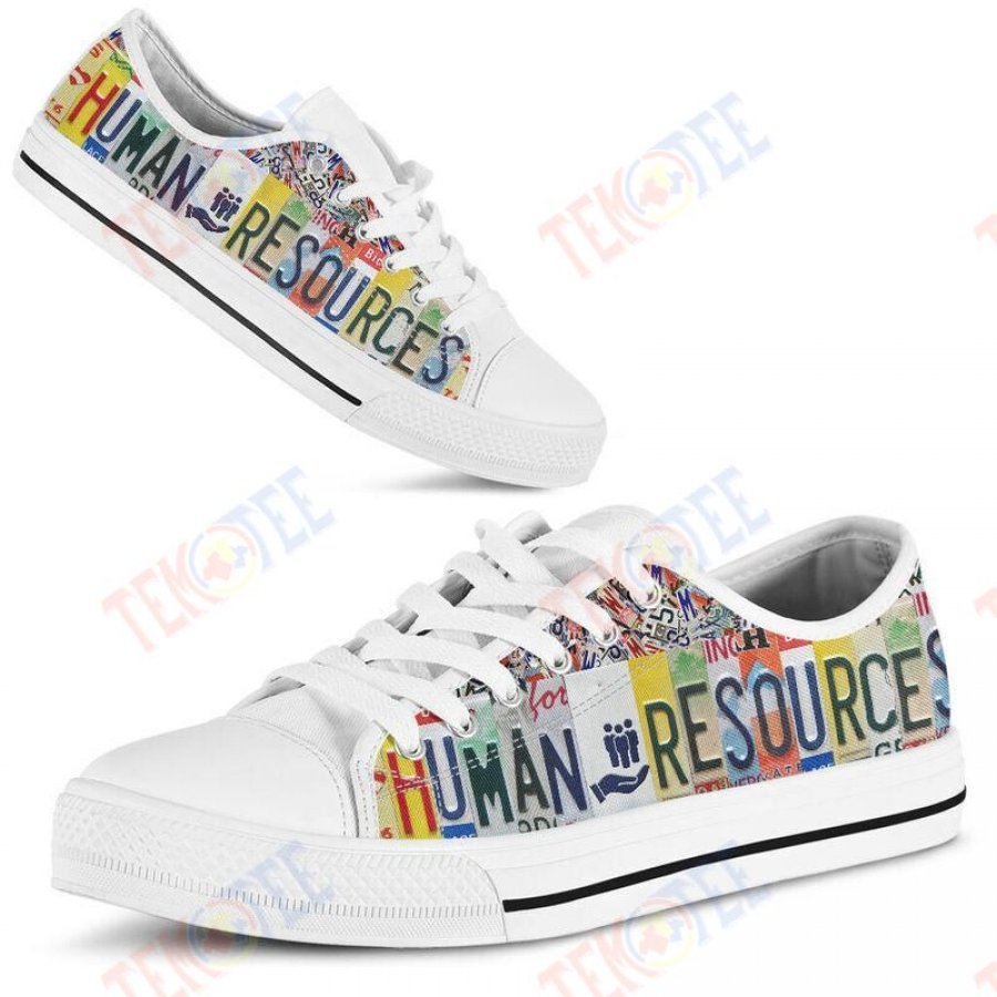 Mens Womens Human Resource License Plates Low Topshoes Canvascustom Shoes Low Top Shoes Custom Print Footwear Converse Sneakers TMT228