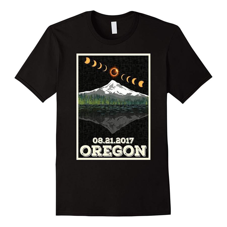 Men’S Custom T-Shirt Vintage Retro Total Solar Eclipse Oregon T-Shirt Men’S Funny Cool T-Shirt