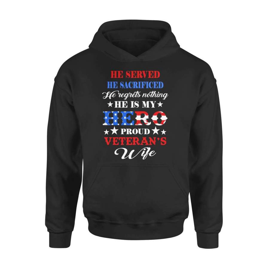 Veteran wife – he is my hero – Standard Hoodie