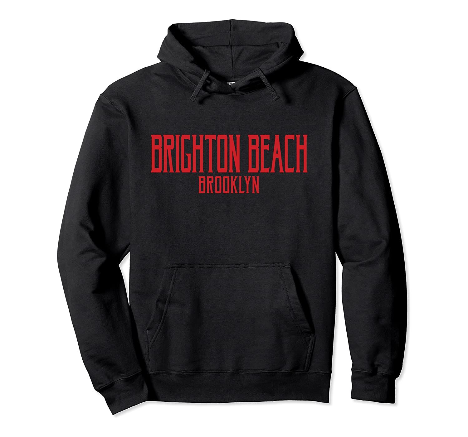 Brighton Beach Vintage Text Red Print Pullover Hoodie, T-Shirt, Sweatshirt, Tank Top, Racerback, Dolman