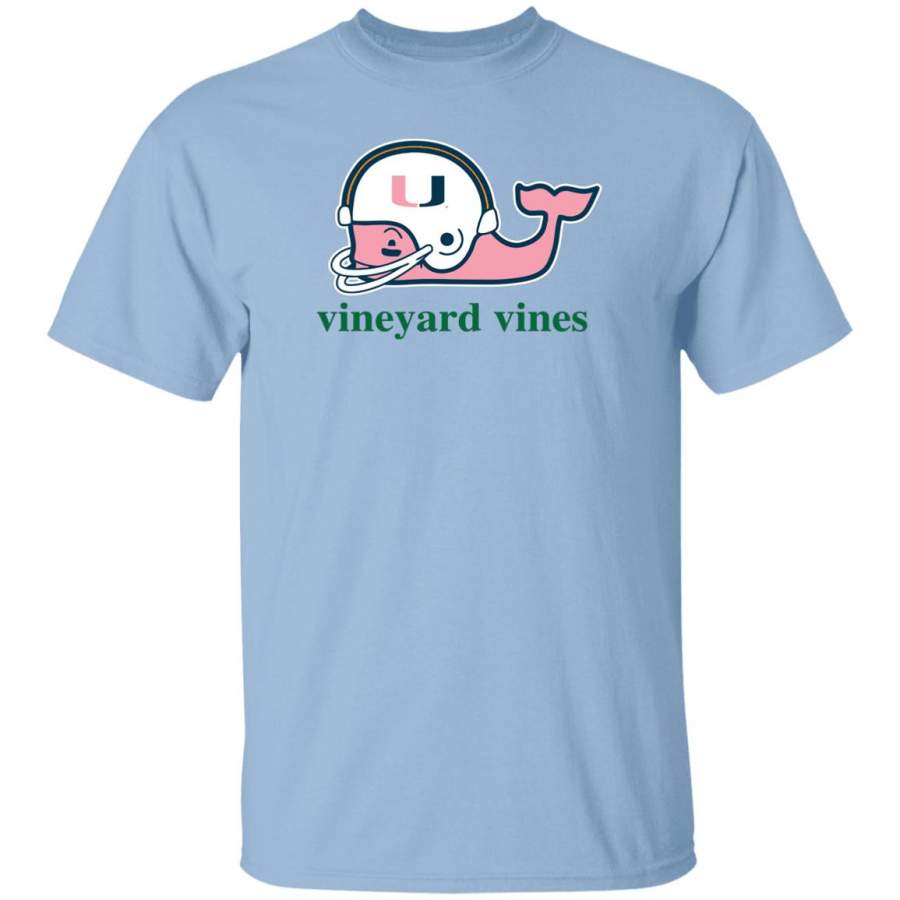 University of Miami Whale Helmet Vineyard vines hurricane T-Shirt white custom