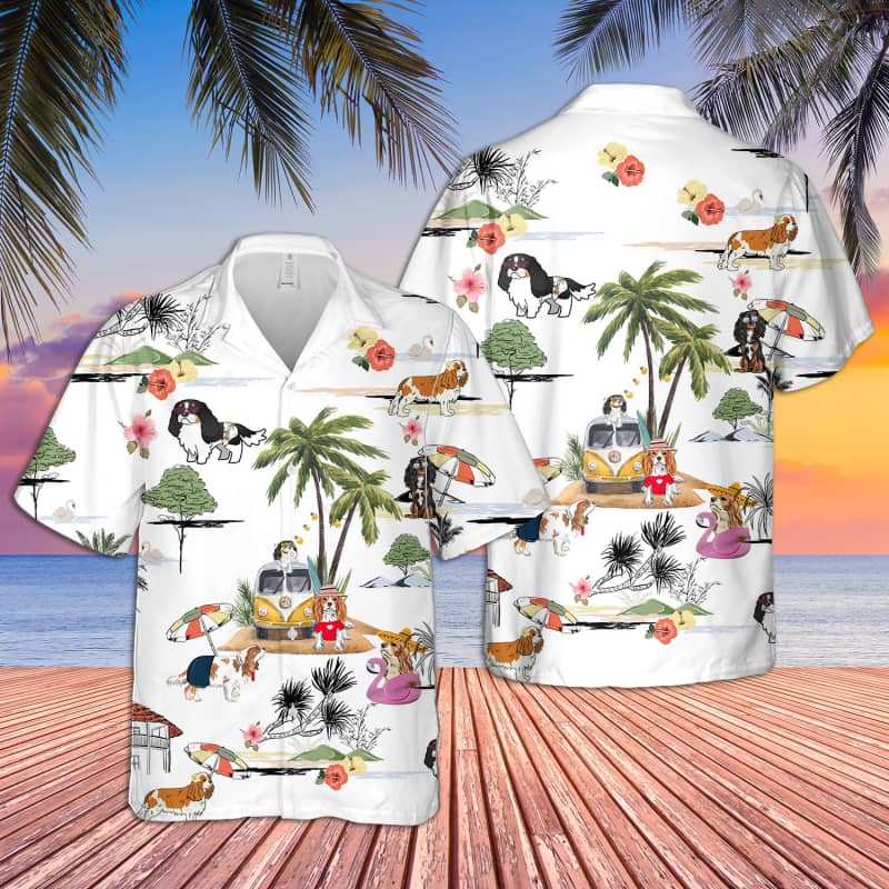 Unisex English Toy Spaniel Beach Hawaiian Shirt