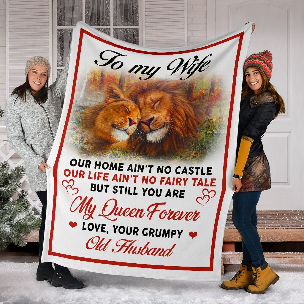 To My Wife Couple Lions 3D Print Quilt Blanket / Mother’S Day Gift For Wife