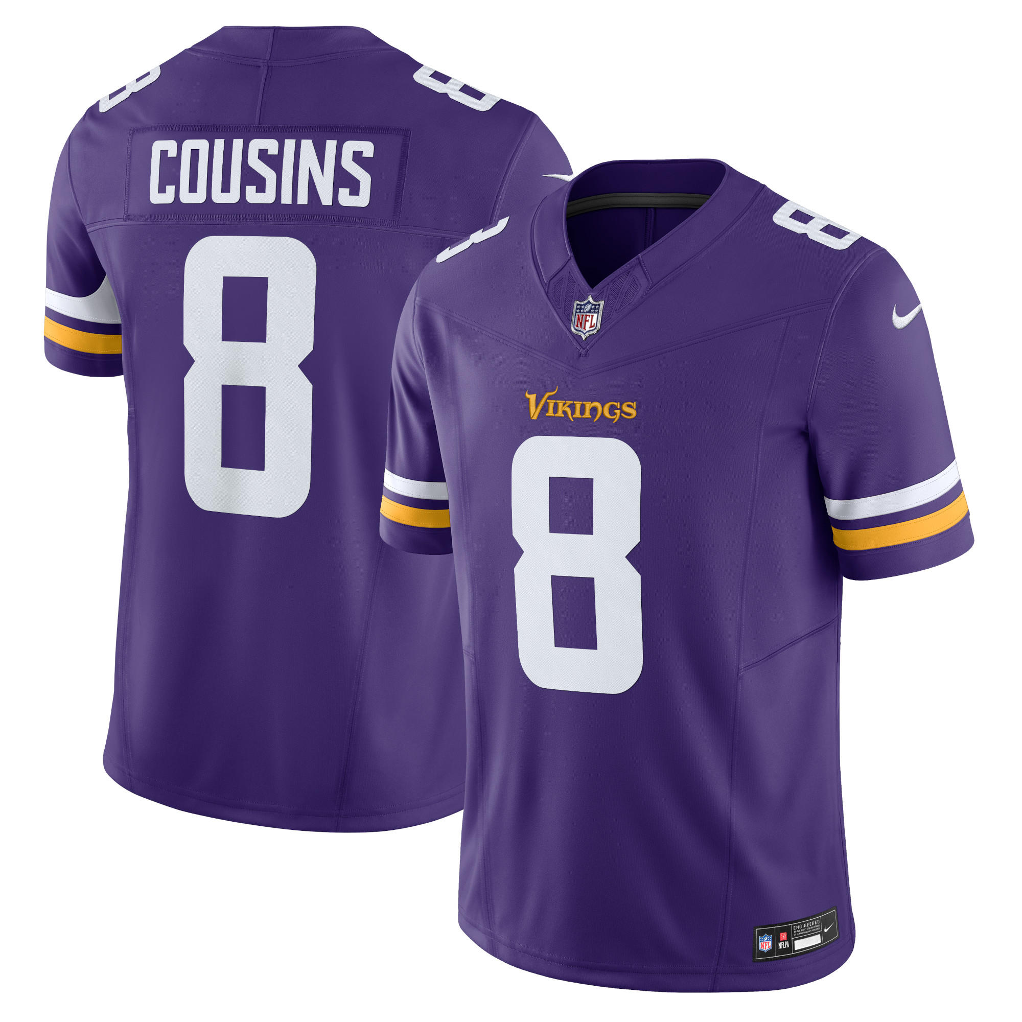 Men’s Minnesota Vikings Kirk Cousins Purple Vapor F.U.S.E. Limited Jersey 2