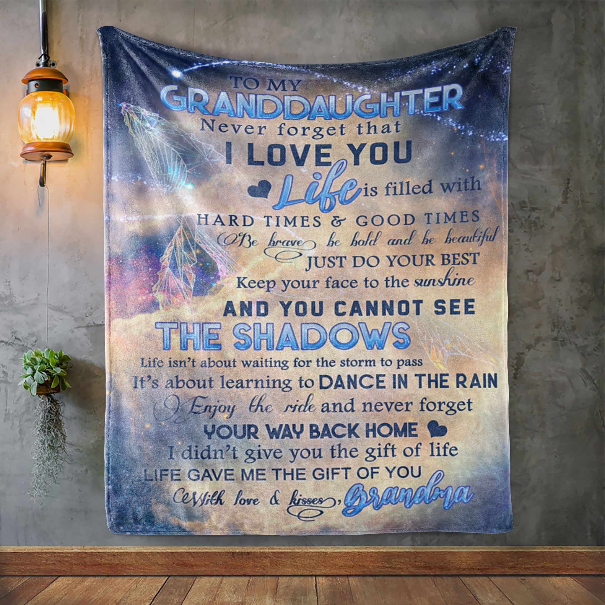 To My Granddaughter From Grandma Premium Fleece Blanket