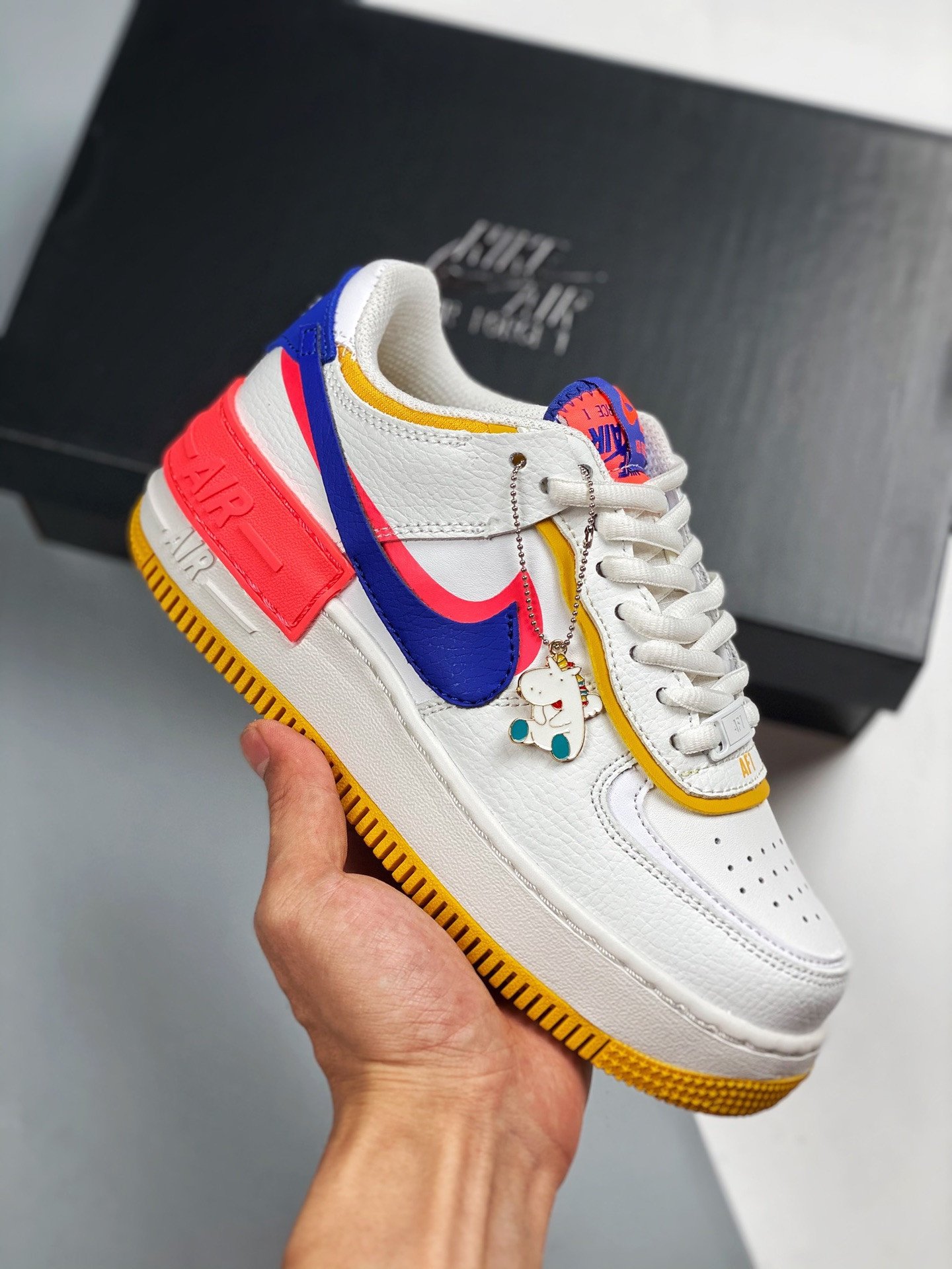 Nike Air Force 1 Shadow WhiteFlash Crimson-Dark Sulfur-Astronomy Blue 5339999