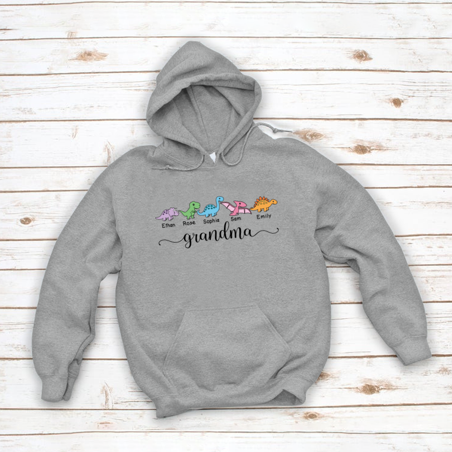 Grandma And Grandkids Saurus Hoodie