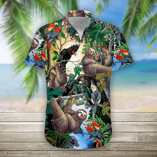 Felacia Sloth Makes Me Happy Tropical Hawaiian Ha23747