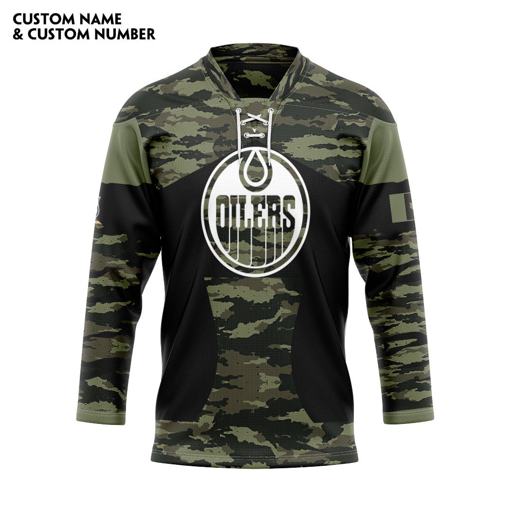 Gearhumans 3D Edmonton Oilers Honors Veterans Custom Name Custom Number Hockey Jersey