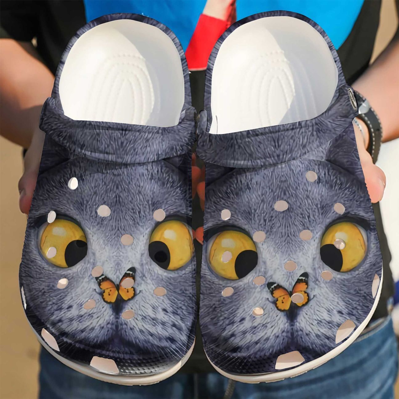 Cat Personalized Clog, Custom Name, Text Cat Face, Fashion Style For Women, Men, Kid, Print 3D