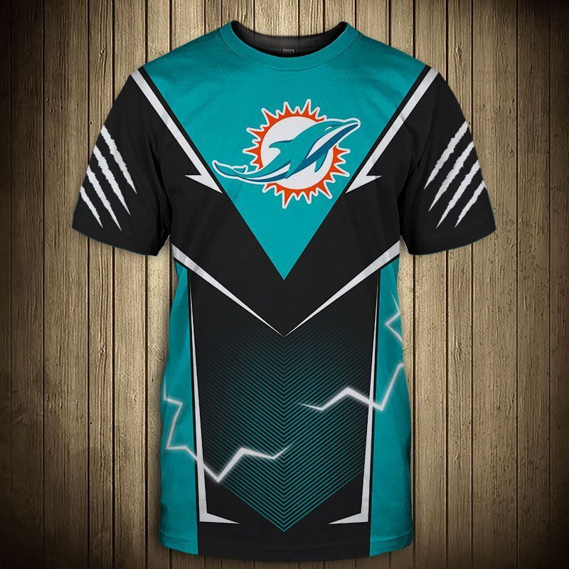 Miami Dolphins T-Shirts Lightning Graphic Gift For Men