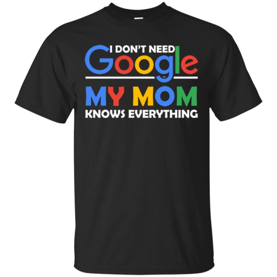 mother’s day t-shirt I don’t need google my mom knows everything great gift to happy mom 2018