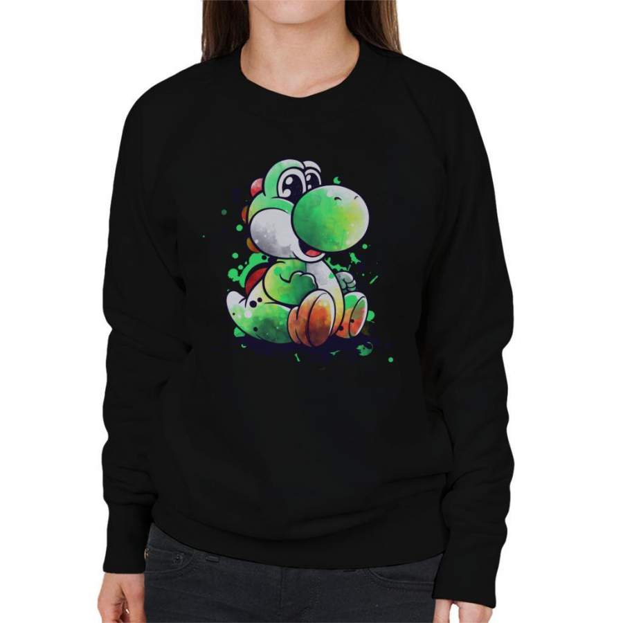 Yoshi Watercolour Super Mario Women’s Sweatshirt