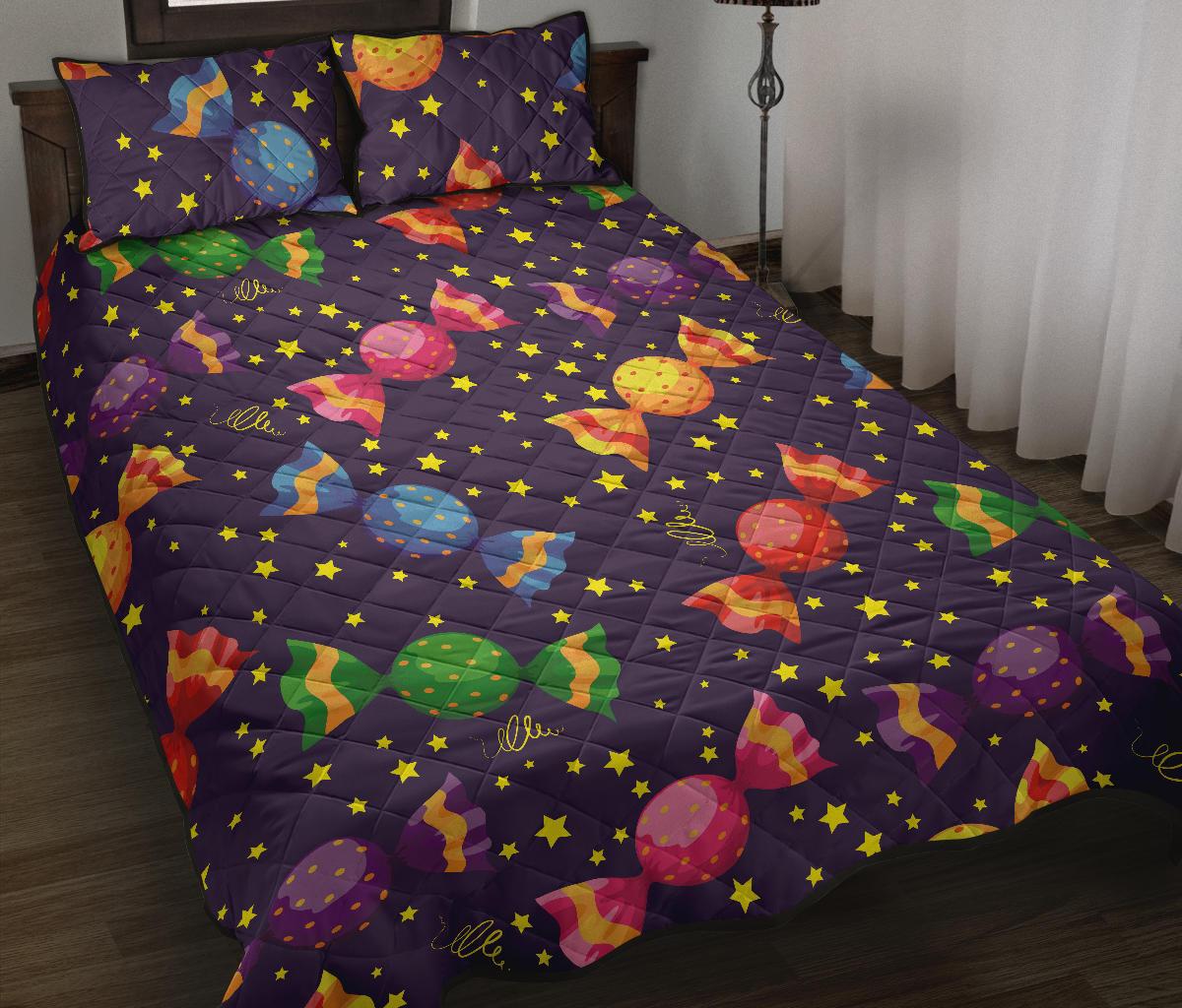 Candy Star Pattern Quilt Bed Set