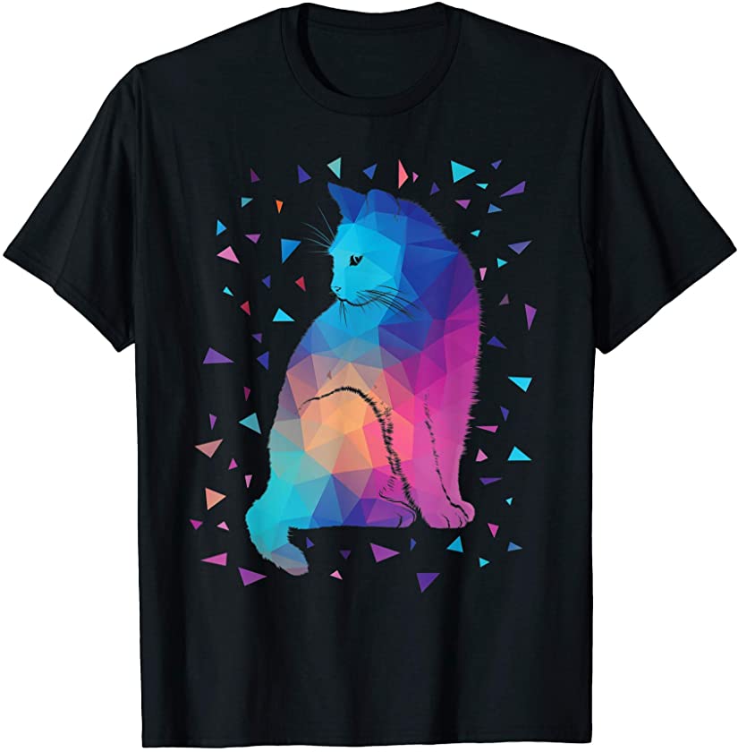 Colorful Cat Art Gift for kitten lovers for Men, Women,kids T-Shirt