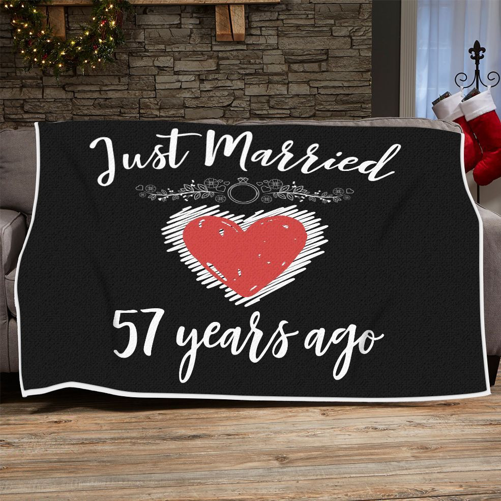 57Th Wedding Anniversary Blanket For Couple, Husband & Wife, Him & Her