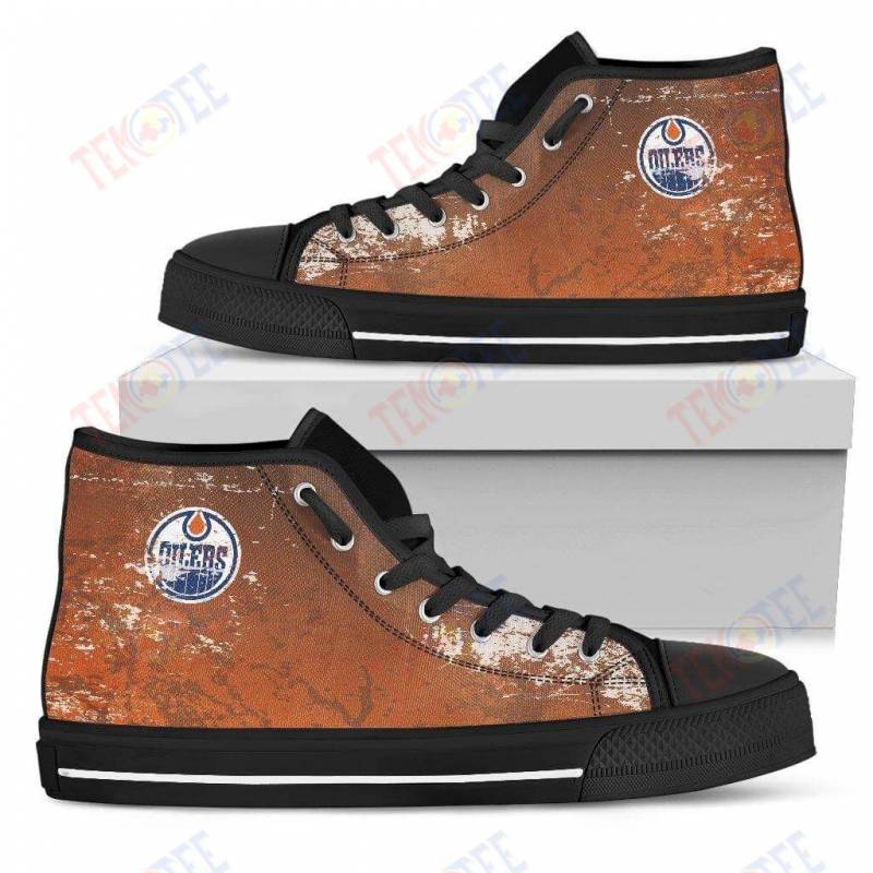 Mens Womens Edmonton Oilers High Top Shoes Grunge Vintage Logo 3D Printable TMT745