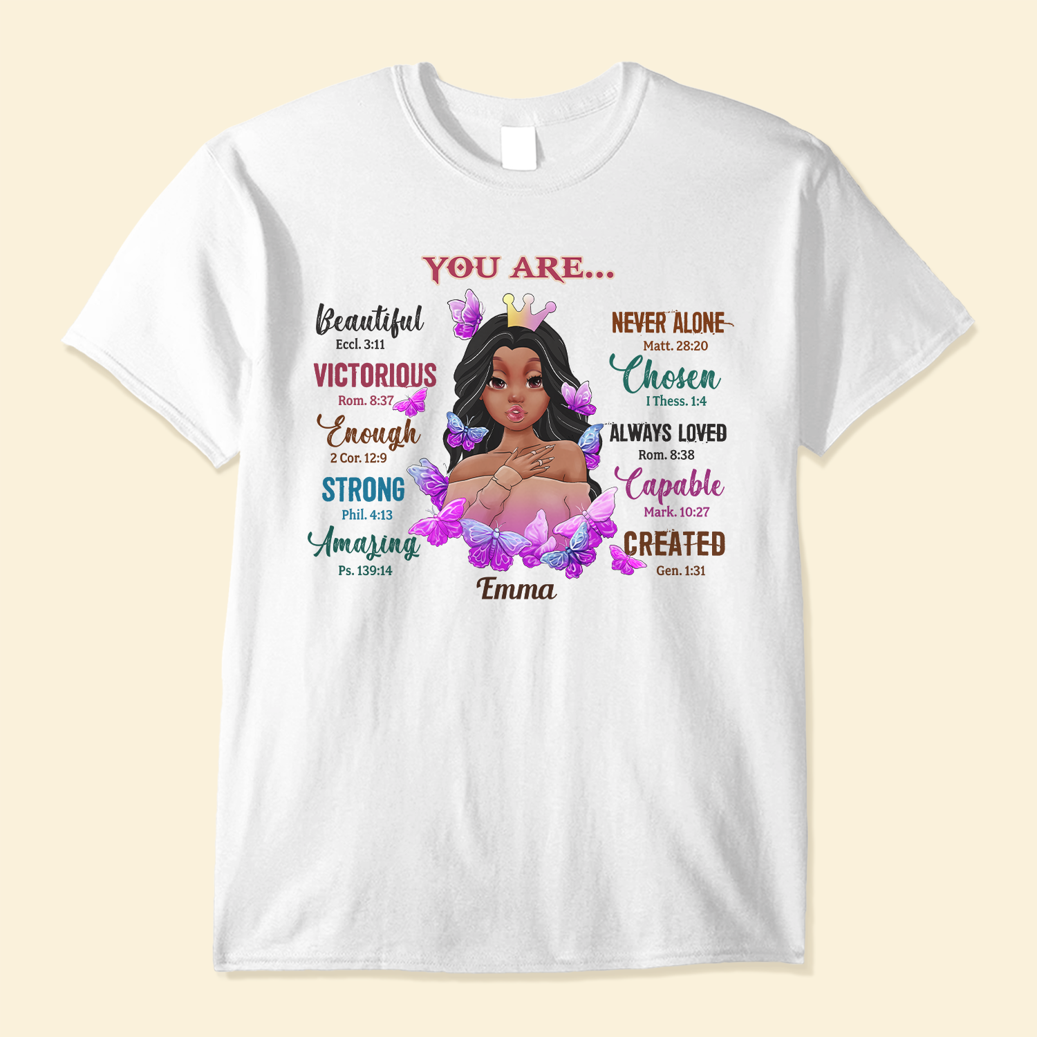 You Are Beautiful Never Alone – Personalized Shirt – Birthday Gift For Girls, Black Girls, Daughters, Grand-Daughters, Friends