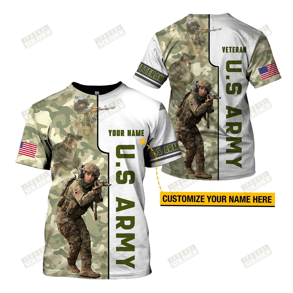 3D All-Over Printed “Women Us Army Veteran ” (Av-Nh45)