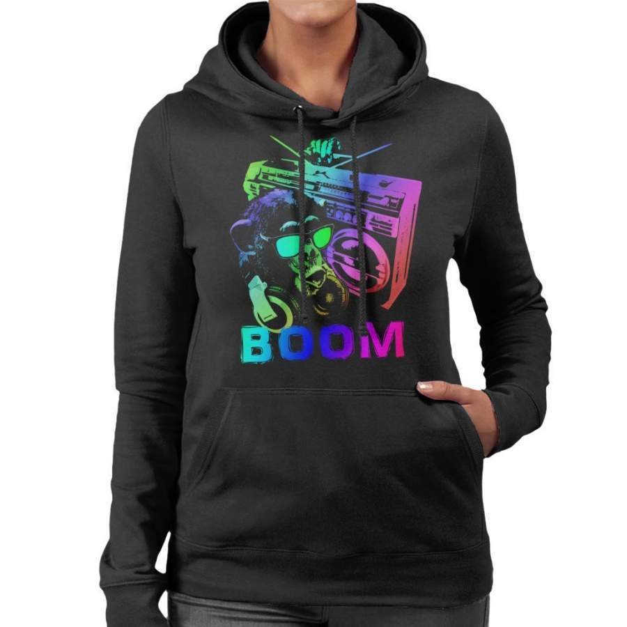 Monkey Boombox Women’s Hooded Sweatshirt