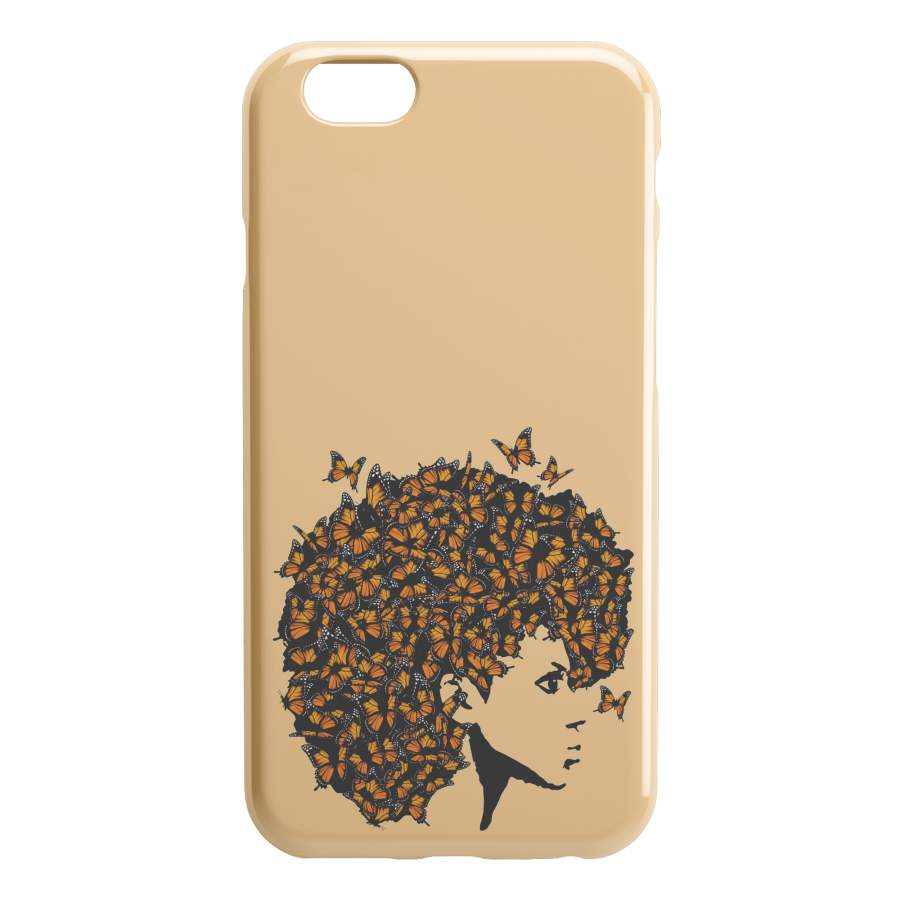 African American Black Girl Africa Melanin Butterfly Hair Black Girl iPhone Case