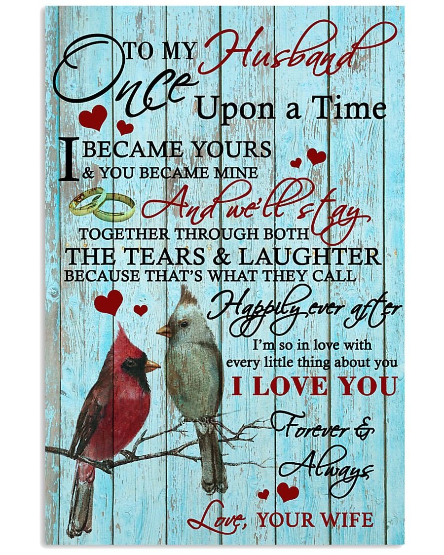 & Canvas | To My Husband Cardinal Bird I Love You Forever And Always, Anniversary Gift, Wall Art Decor, Home Decor, Christmas Gift