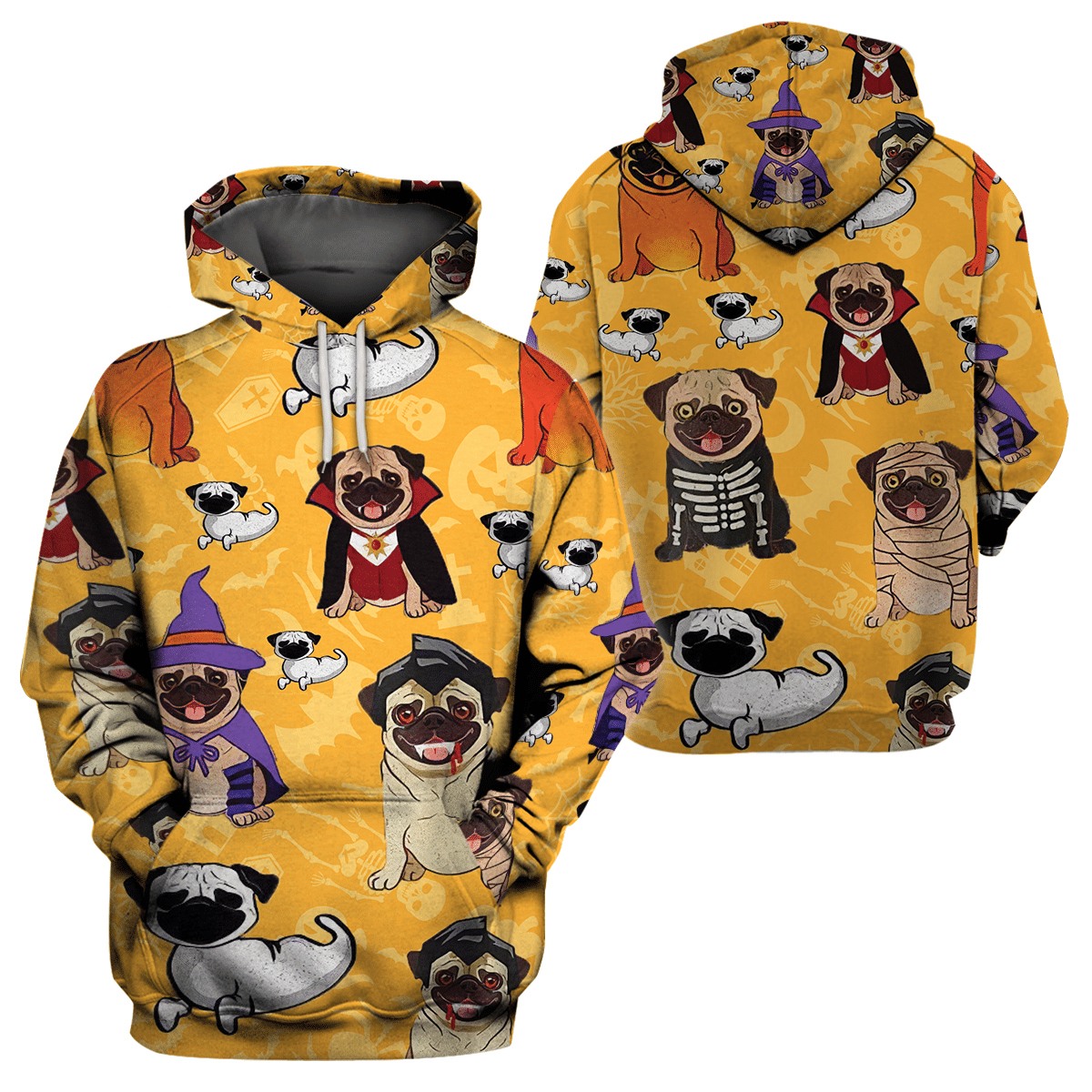 3D All-Over Printed Apparels ‘Halloween Pug’ (Hc-Lc01)